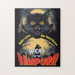 Puzzle Nuit du Vampurr - poster d'horreur vintage