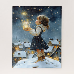 Puzzle Nuit étoilée magique à l'aquarelle d'hiver