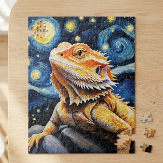 Puzzle Nuit étoilée Van Gogh Dragon barbu Art