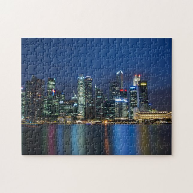 Puzzle Nuits bleues Skyline de Singapour (Horizontal)