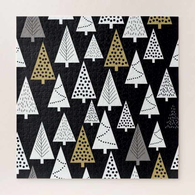 Puzzle Nuits d'hiver : Arbres d'or-argent. (Vertical)
