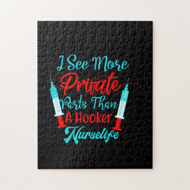 Puzzle Nurse Gift I See More Private Parts (Vertical)