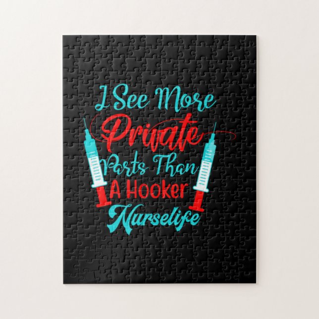 Puzzle Nurse Gift | I See More Private Parts (Vertical)