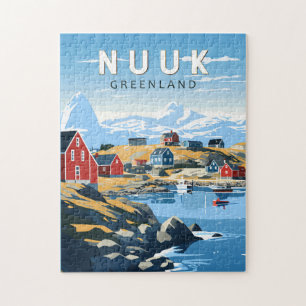 Puzzle Nuuk Greenland Travel Art Vintage