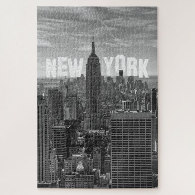 Puzzle NYC Skyline ESB World Trade 2CBW (Vertical)