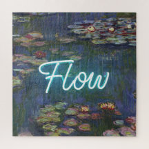 Nymphéas Remix – Néon « FLOW » Art mural et Cadeau