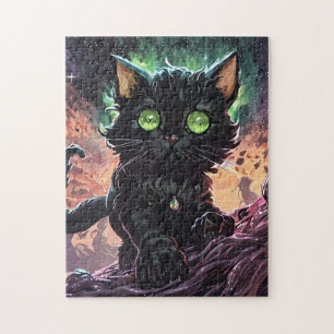 Puzzle Nyx the Void Whisperer - Mystical Black Cat Art wi