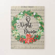 O Holy Night Sheet Music Christmas Wreath