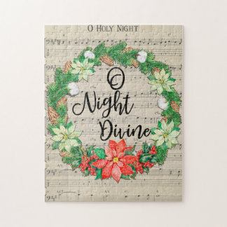 Puzzle O Holy Night Sheet Music Christmas Wreath