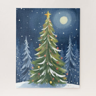 Puzzle Ô sapin de Noël   Paysage hivernal enneigé merveil