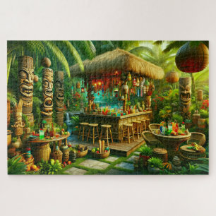 Puzzle Oasis Tiki Évasion Tropicale Enchantée de Jardin