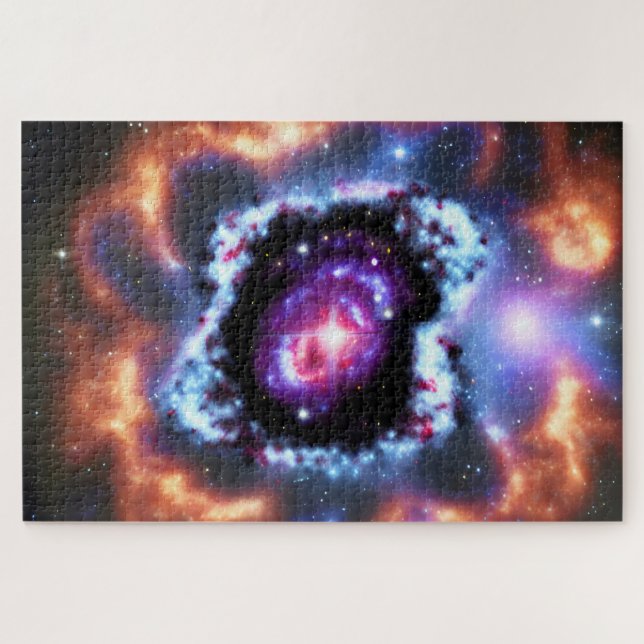 Puzzle Objets de galaxie rose pourpre cosmique dans l'esp (Horizontal)