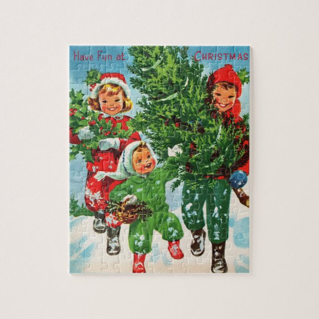 Puzzle Obtenir le casse-tête de l'arbre de Noël (Vertical)