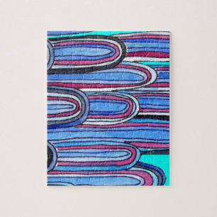 Puzzle Ocean Waves aqua blue pattern