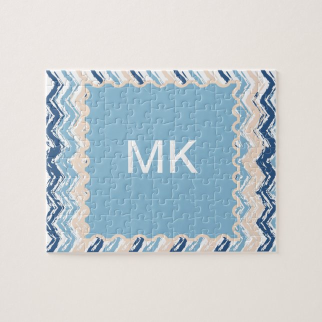 Puzzle Ocean Waves Chevron (Horizontal)