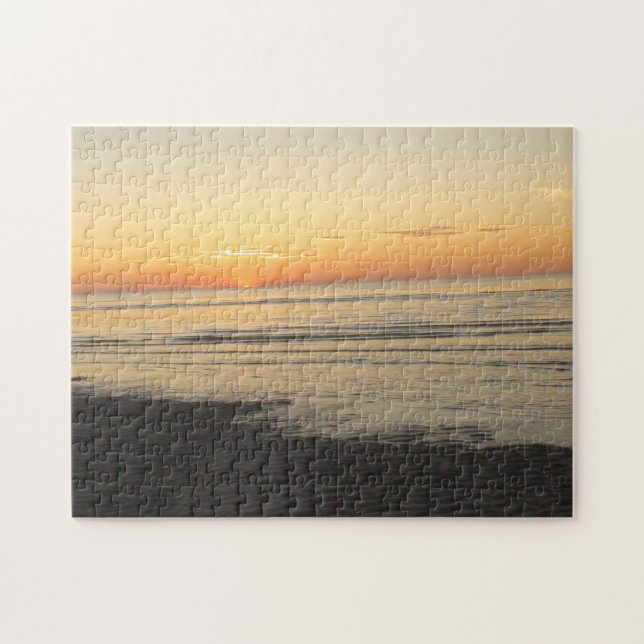 Puzzle Ocean Waves on the Beach at Sunset (Horizontal)