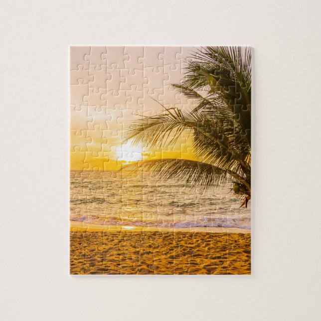 Puzzle Ocean Waves Palm on the Beach (Vertical)