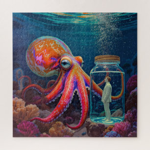 Puzzle "Ocean's Silent Captive" - Portrait de pieuvre