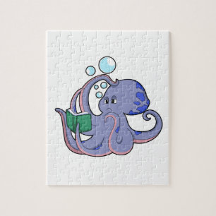 Puzzle Octopus à la lecture avec livre