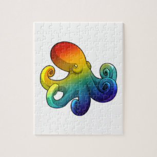 Puzzle Octopus avec arc-en-ciel