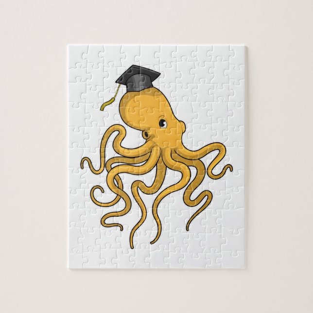 Puzzle Octopus comme étudiant avec diplôme (Vertical)