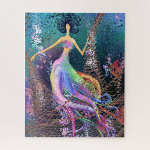 Puzzle Octopus Girl - Dessin artistique - Femme Océan Abs