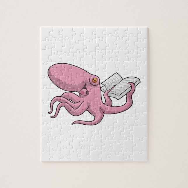 Puzzle Octopus Nerd avec le livre (Vertical)