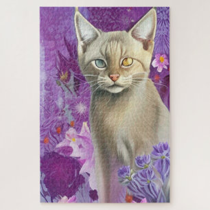 Puzzle Odd Eyed Siamese Kitten en violet