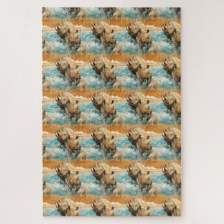 Puzzle Odyssée sauvage de Rhino incroyablement douloureus