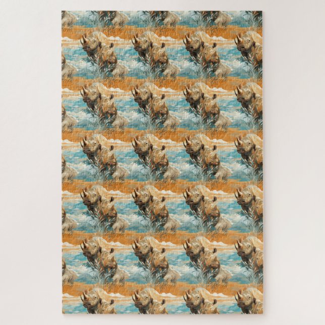 Puzzle Odyssée sauvage de Rhino incroyablement douloureus (Vertical)