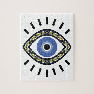 Puzzle Oeil bleu talisman symbole de la magie ethnique