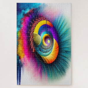 Puzzle Œil de spirale arc-en-ciel Abstrait Visionnaire Hy