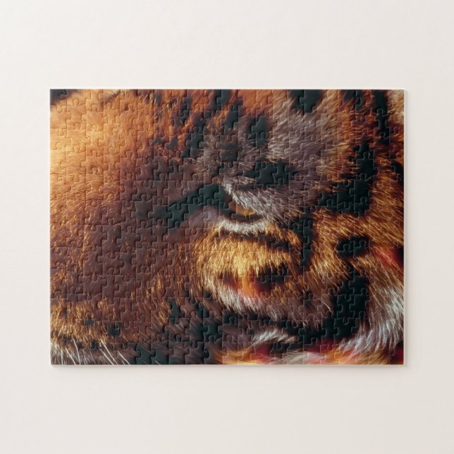 Puzzle Œil de Tigre Doré Gros Plan Faune  (Horizontal)