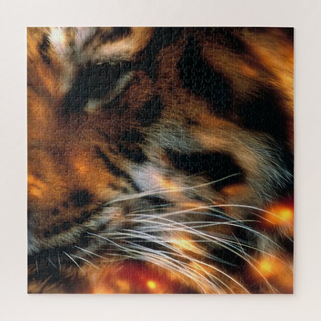 Puzzle Œil de Tigre Doré Gros Plan Faune  (Vertical)