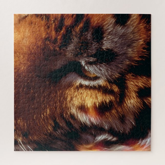 Puzzle Œil de Tigre Doré Gros Plan Faune  (Vertical)