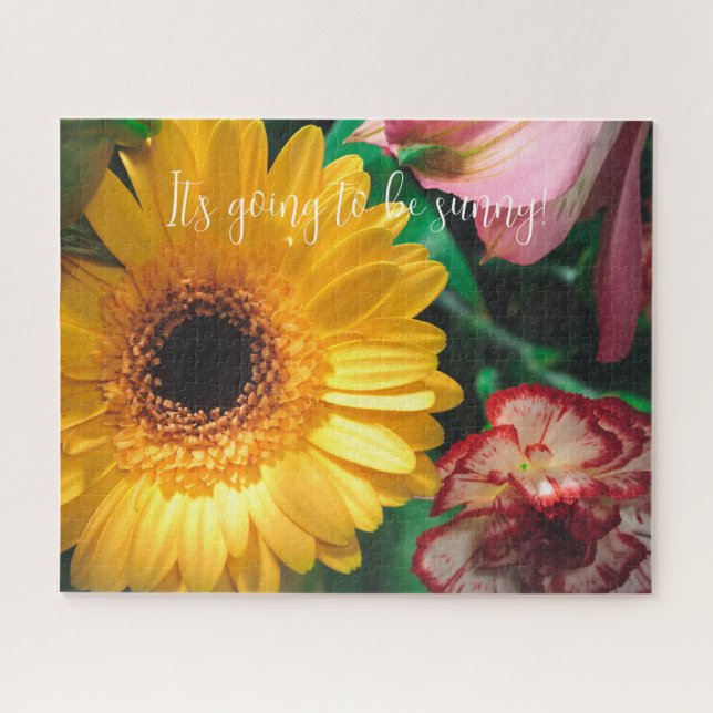 Puzzle Oeillets et gerbera jaune (Horizontal)