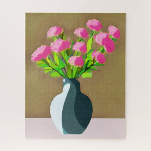Puzzle Oeillets roses dans un vase Art moderne