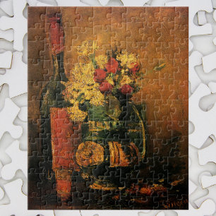 Puzzle Oeillets, Roses et une bouteille de Vincent van Go