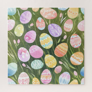 Puzzle Œufs de Pâques pastel | Belle aquarelle de printem