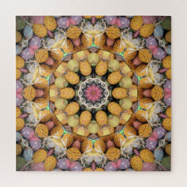 Puzzle Oeufs peints colorés Mandala (Vertical)