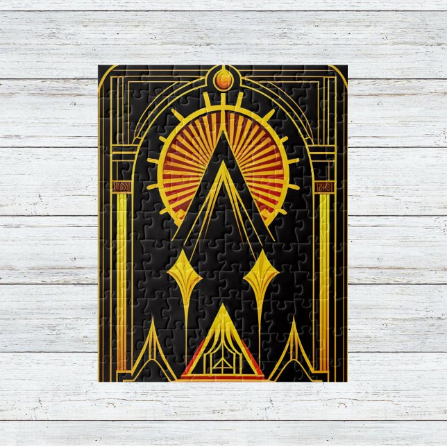 Puzzle Oeuvre Art Déco Gold Red Black (Créateur téléchargé)