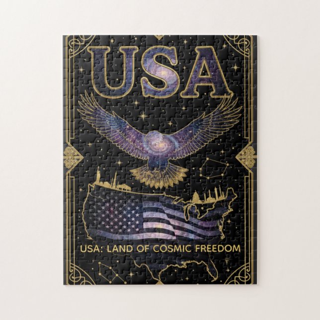 Puzzle Œuvre d'art céleste de la carte des États-Unis Eag (Vertical)