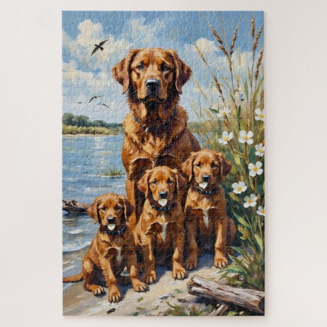Puzzle Œuvre d'art de marais avec Retriever de la baie de (Vertical)