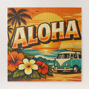 Puzzle Œuvre d'art du coucher de soleil tropical Aloha