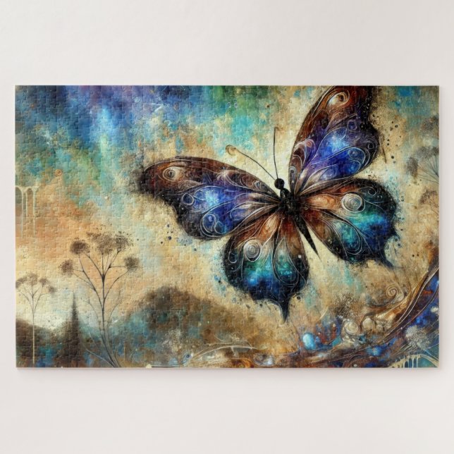Puzzle Œuvre d'art fantastique représentant un papillon c (Horizontal)