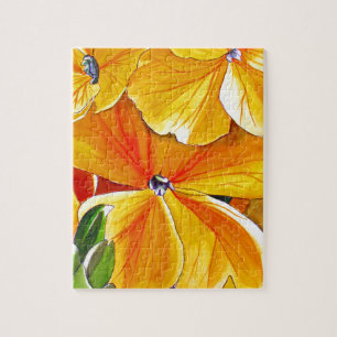 Puzzle Œuvre d'art florale originale aquarelle Wallflower