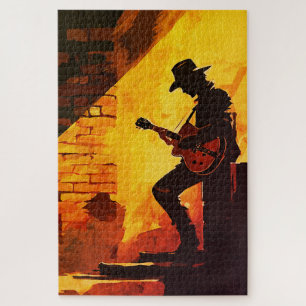 Puzzle Œuvre d'art murale de guitariste cow-boy – Musicie