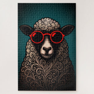 Puzzle Oeuvre d'art murale de moutons cool