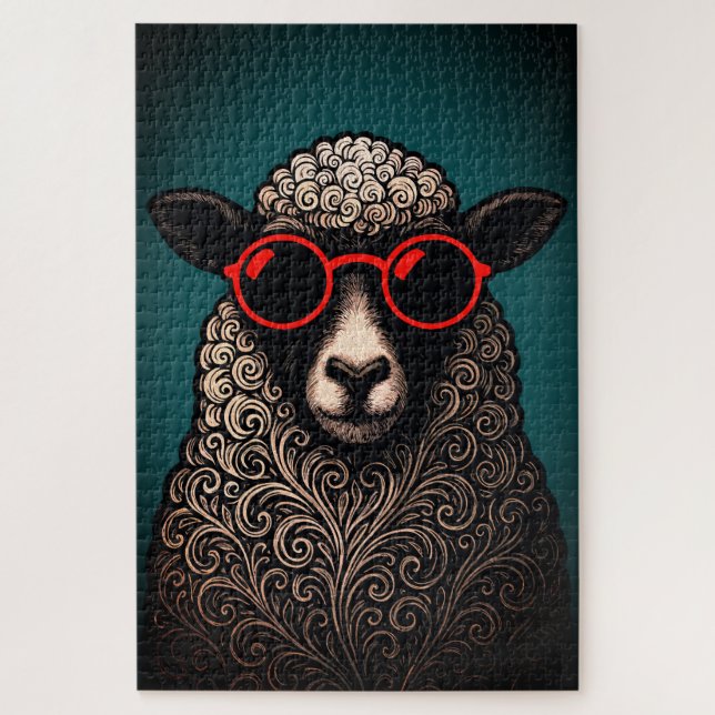 Puzzle Oeuvre d'art murale de moutons cool (Vertical)