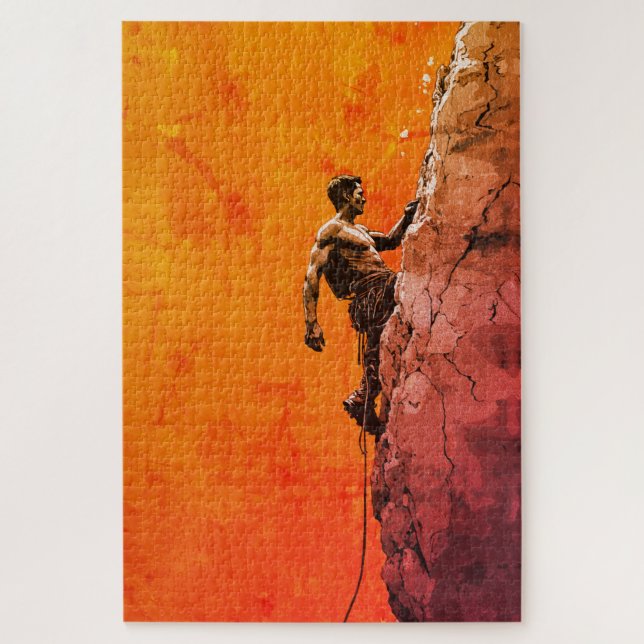 Puzzle Œuvre d'art murale représentant un grimpeur audaci (Vertical)